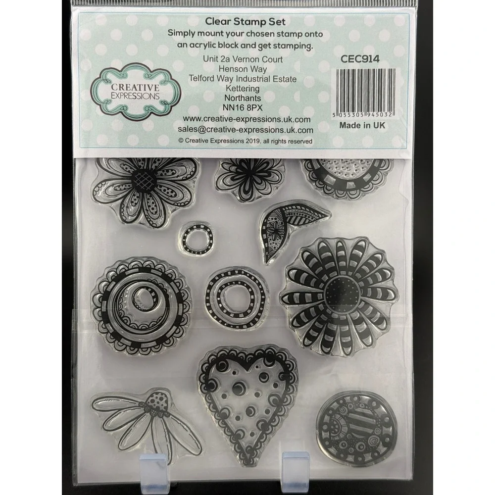 Creative Expressions Lisa Horton Art Elements Clear Stamp Set CEC914 Flowers